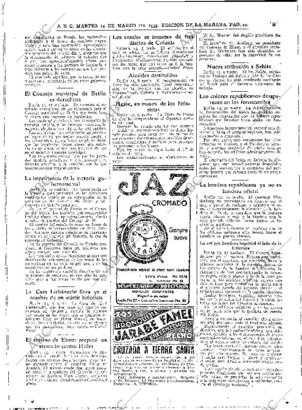 ABC MADRID 14-03-1933 página 22