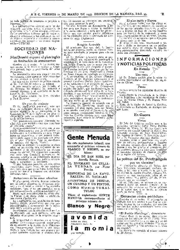 ABC MADRID 17-03-1933 página 33