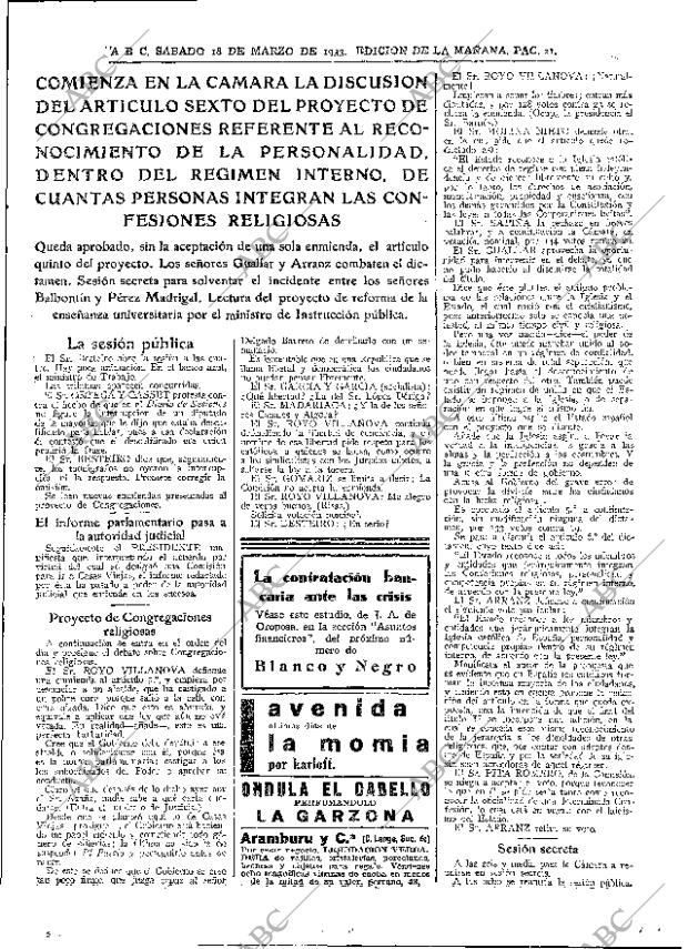 ABC MADRID 18-03-1933 página 21