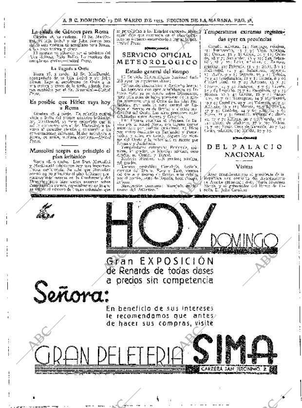 ABC MADRID 19-03-1933 página 16