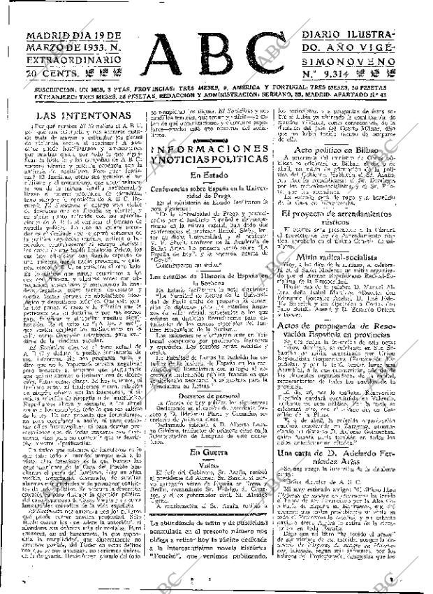 ABC MADRID 19-03-1933 página 3