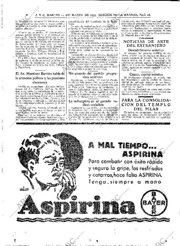 ABC MADRID 21-03-1933 página 16