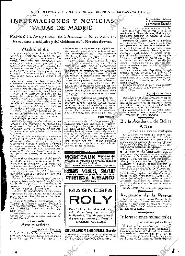 ABC MADRID 21-03-1933 página 37