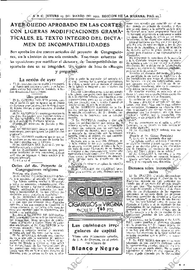 ABC MADRID 23-03-1933 página 21