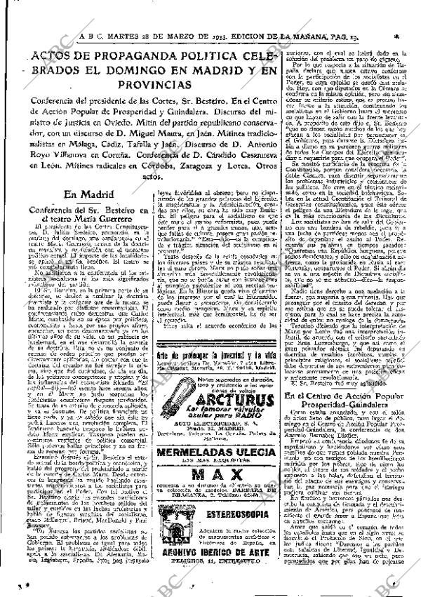 ABC MADRID 28-03-1933 página 19