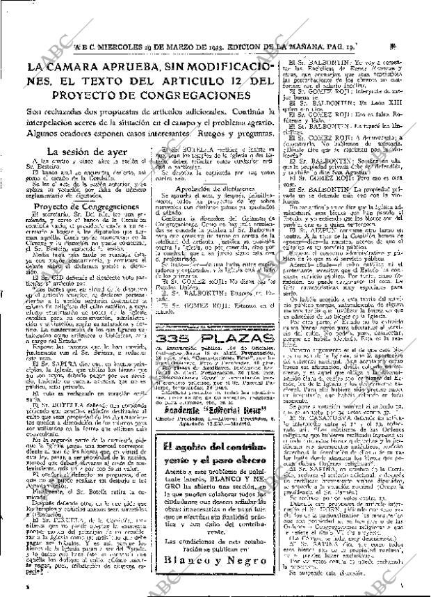 ABC MADRID 29-03-1933 página 19