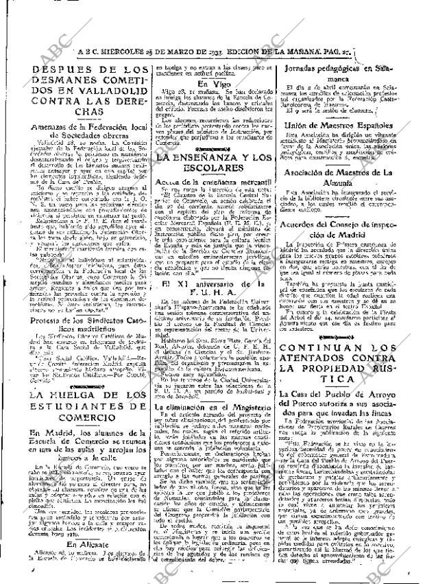 ABC MADRID 29-03-1933 página 27