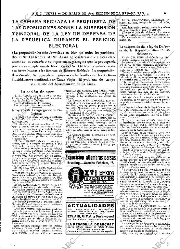 ABC MADRID 30-03-1933 página 19