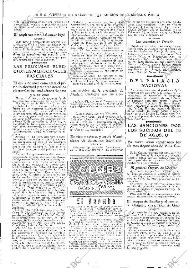 ABC MADRID 30-03-1933 página 21