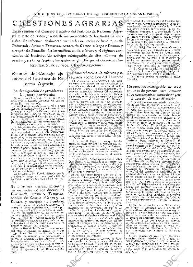 ABC MADRID 30-03-1933 página 27