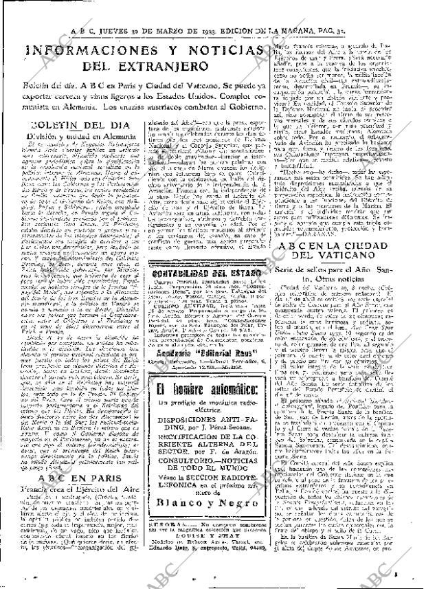 ABC MADRID 30-03-1933 página 31
