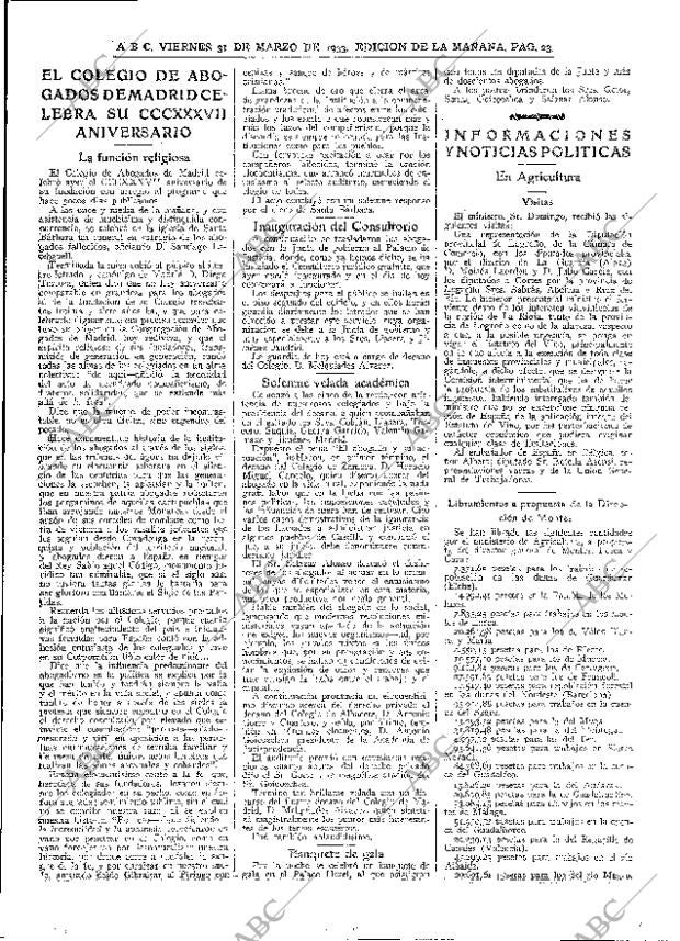 ABC MADRID 31-03-1933 página 23