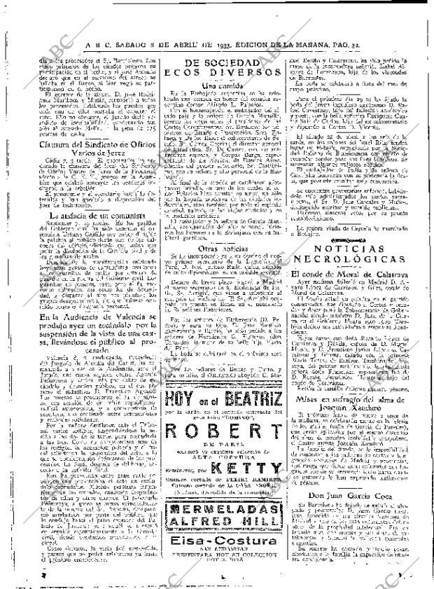 ABC MADRID 08-04-1933 página 32