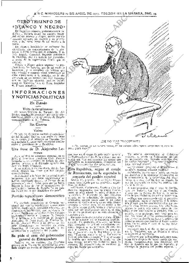 ABC MADRID 12-04-1933 página 19