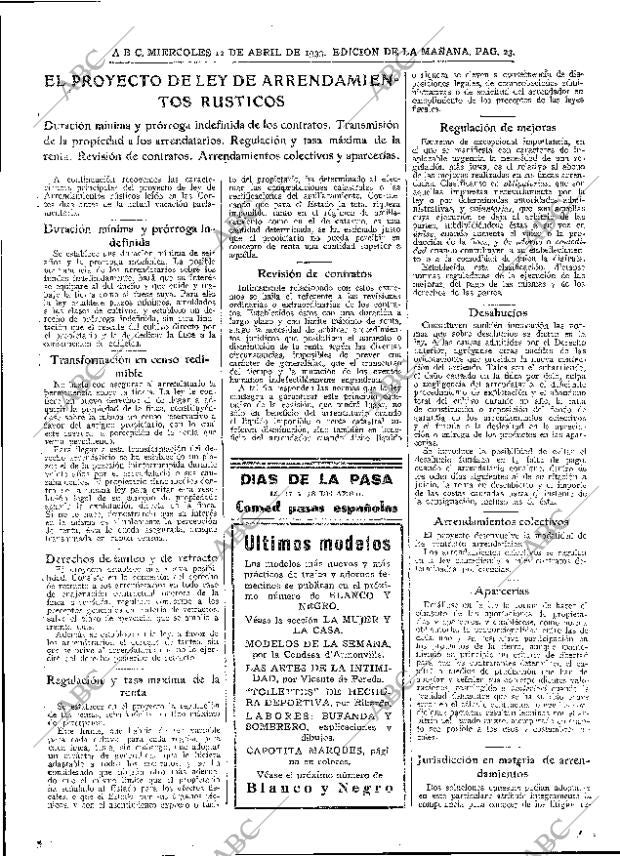 ABC MADRID 12-04-1933 página 23
