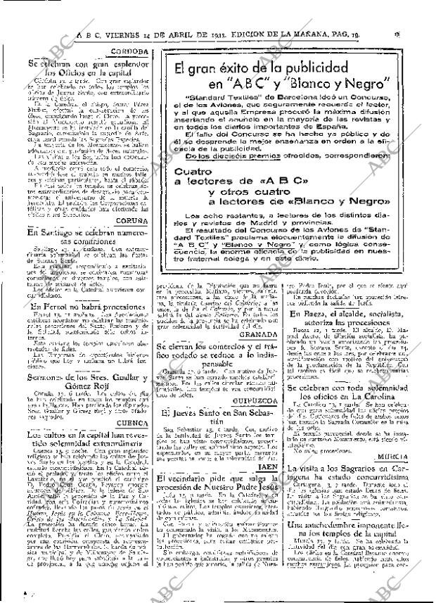 ABC MADRID 14-04-1933 página 19