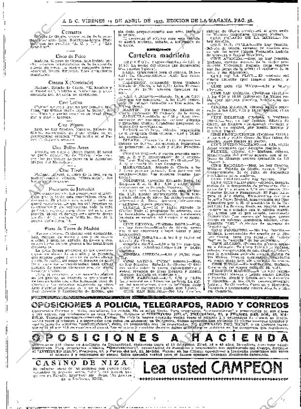 ABC MADRID 14-04-1933 página 38