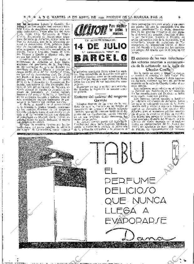 ABC MADRID 18-04-1933 página 16