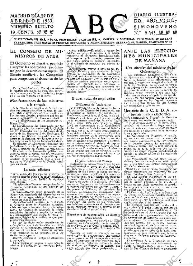 ABC MADRID 22-04-1933 página 15