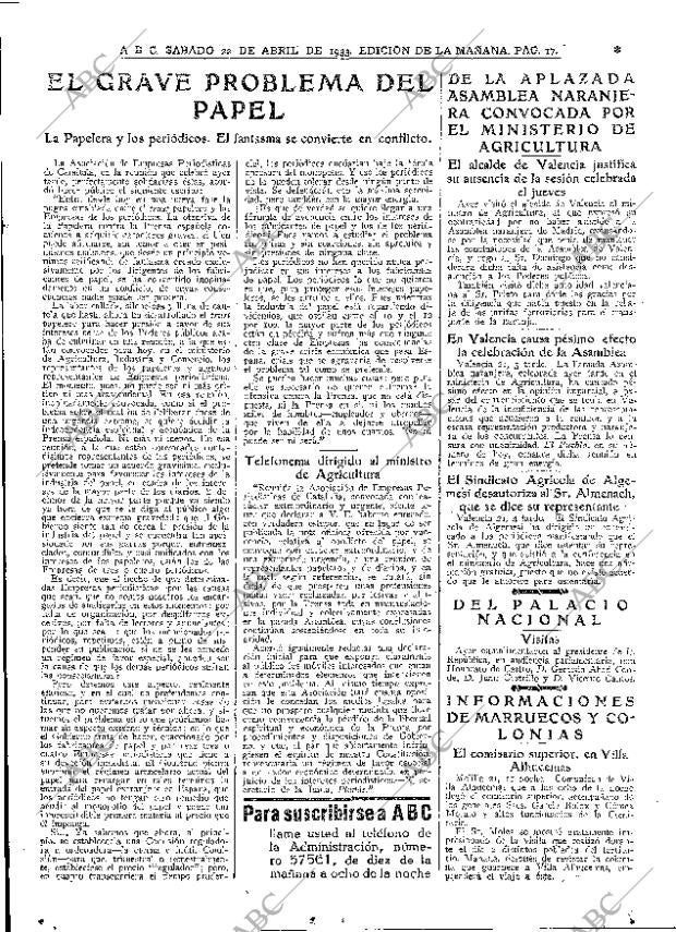 ABC MADRID 22-04-1933 página 17