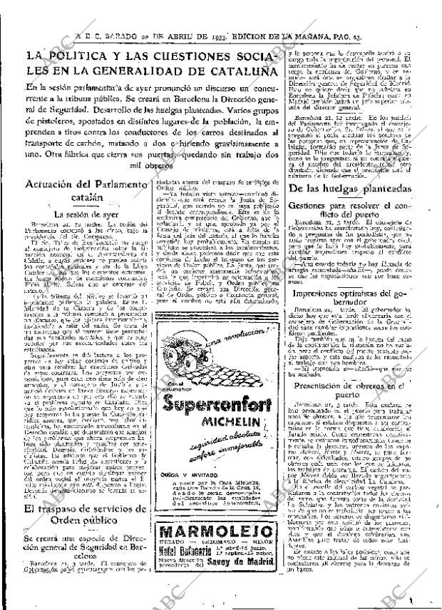 ABC MADRID 22-04-1933 página 23