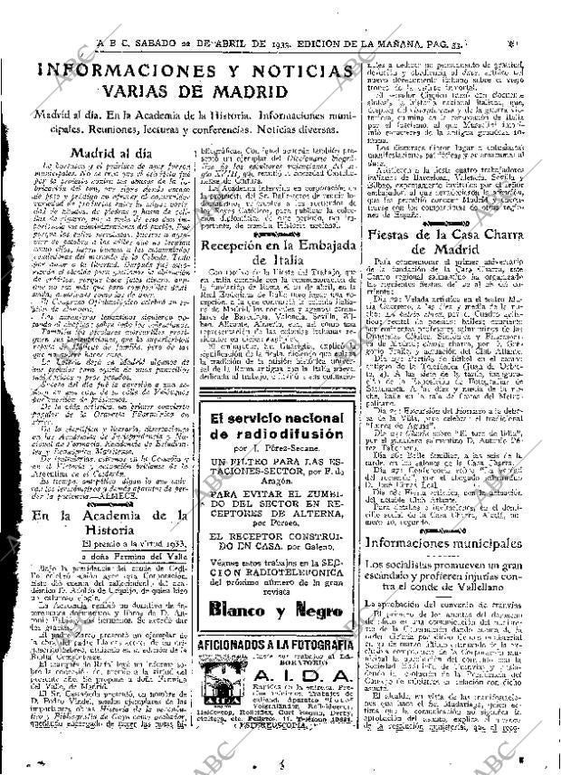 ABC MADRID 22-04-1933 página 33