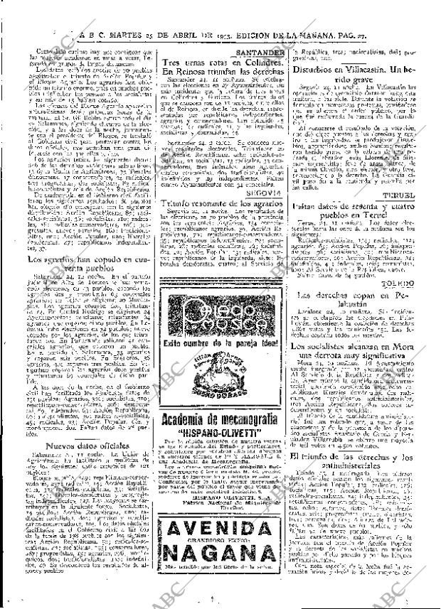 ABC MADRID 25-04-1933 página 27