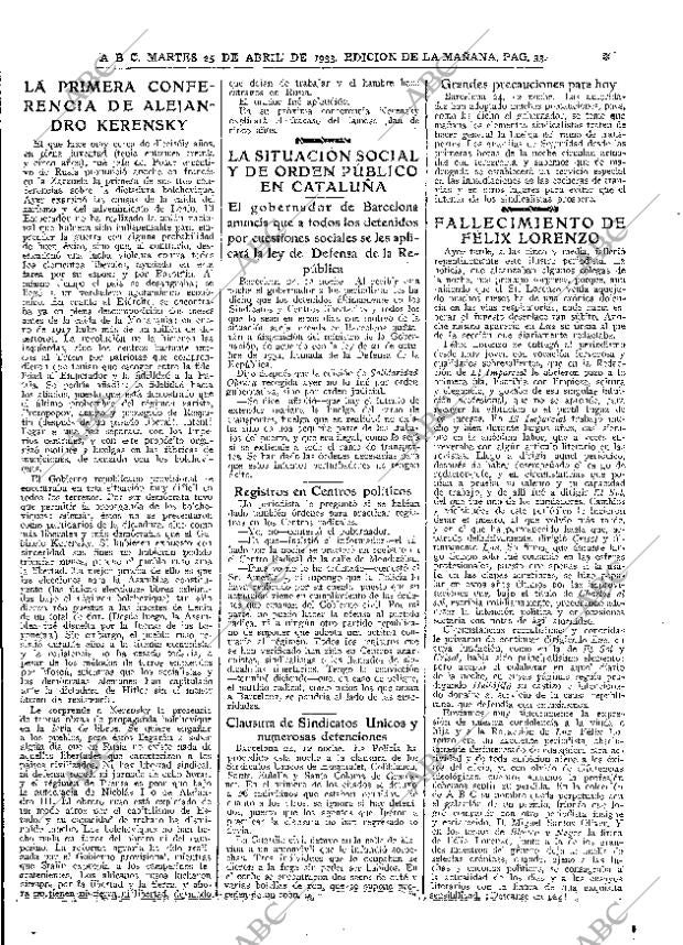 ABC MADRID 25-04-1933 página 33