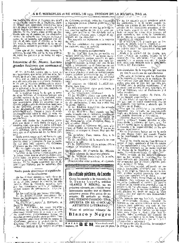 ABC MADRID 26-04-1933 página 26