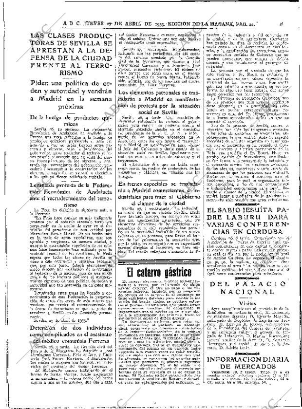 ABC MADRID 27-04-1933 página 22