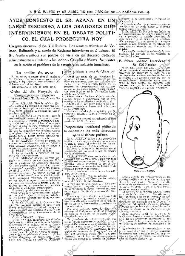 ABC MADRID 27-04-1933 página 23