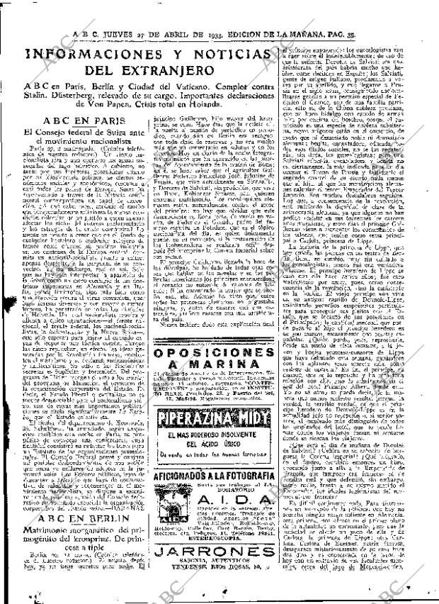 ABC MADRID 27-04-1933 página 35