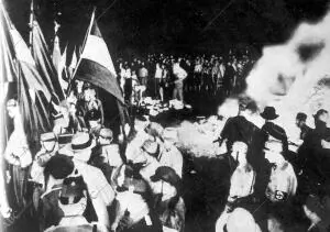 El 10 de mayo de 1933, los estudiantes se lanzaron a la calle formando piras con...