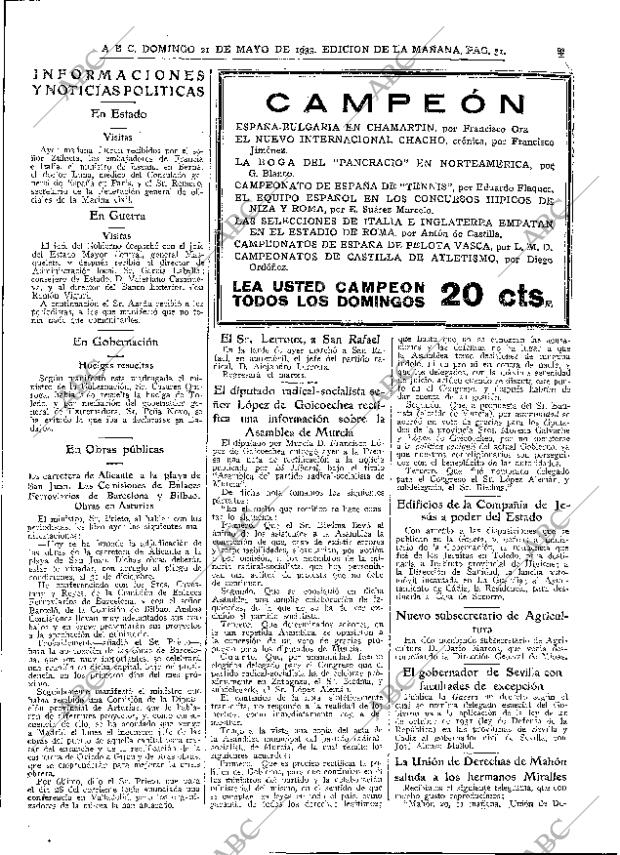 ABC MADRID 21-05-1933 página 31