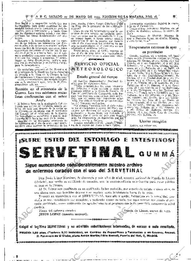 ABC MADRID 27-05-1933 página 16