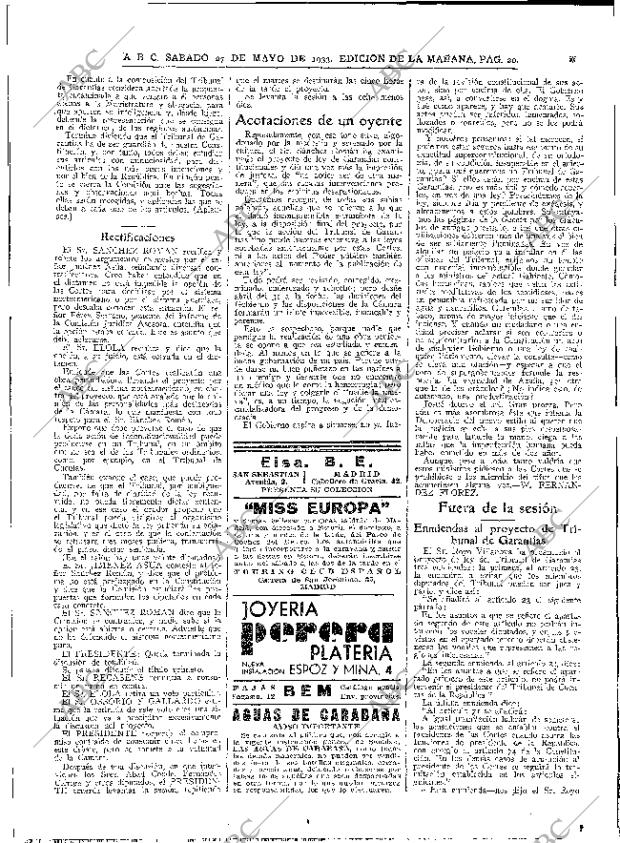 ABC MADRID 27-05-1933 página 20