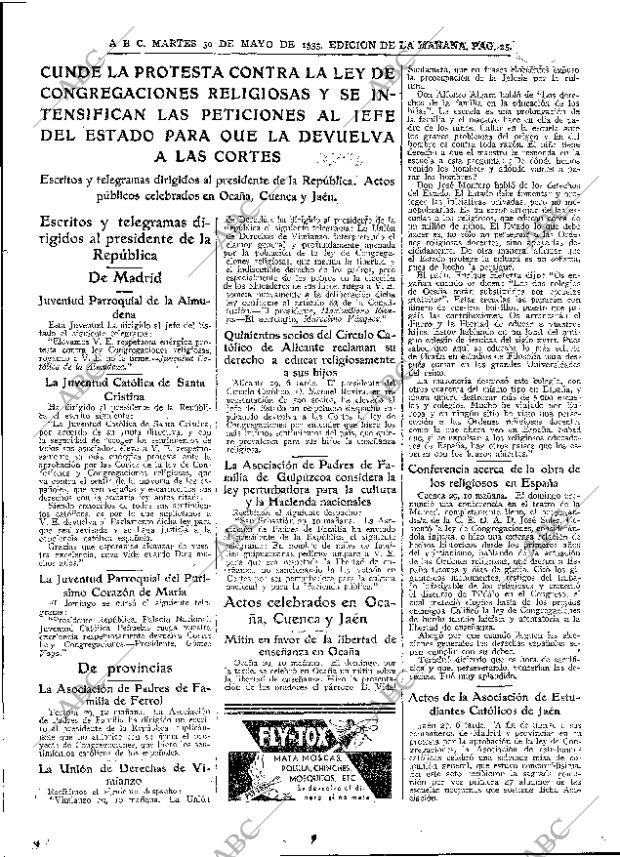 ABC MADRID 30-05-1933 página 25