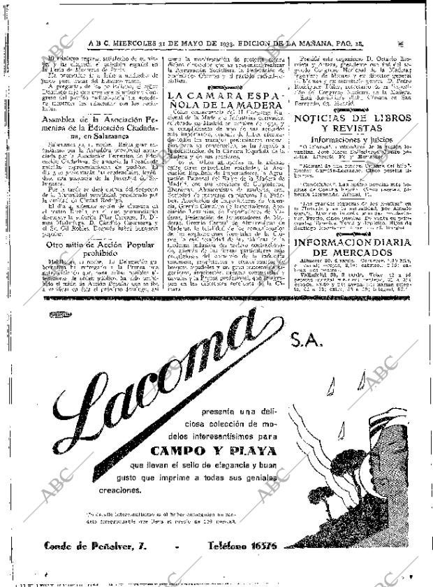ABC MADRID 31-05-1933 página 18