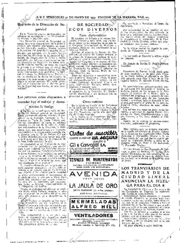 ABC MADRID 31-05-1933 página 22