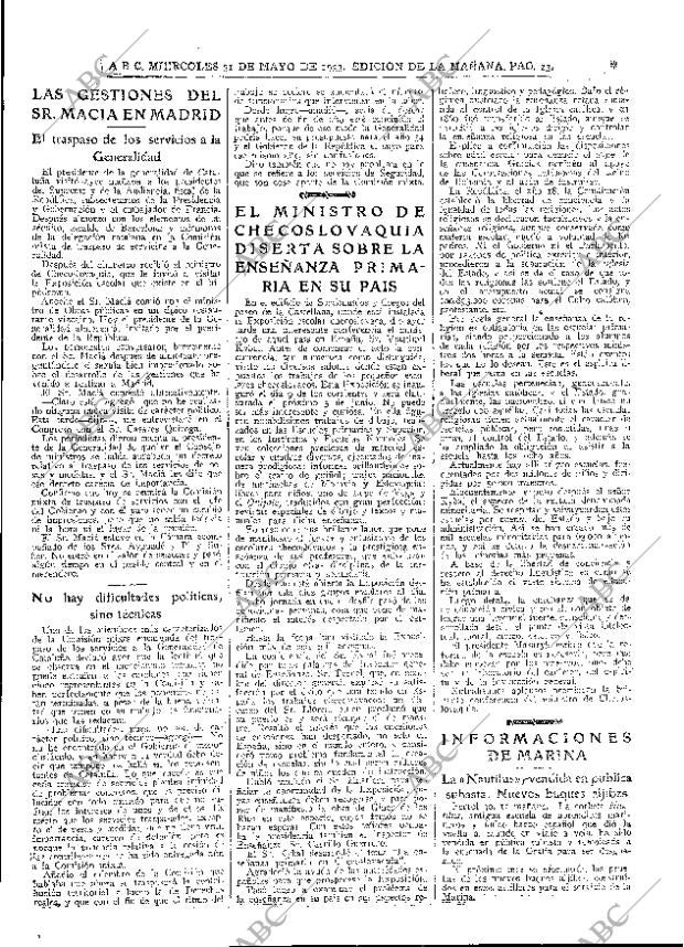 ABC MADRID 31-05-1933 página 23