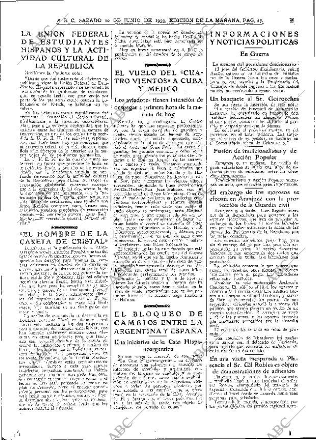 ABC MADRID 10-06-1933 página 27