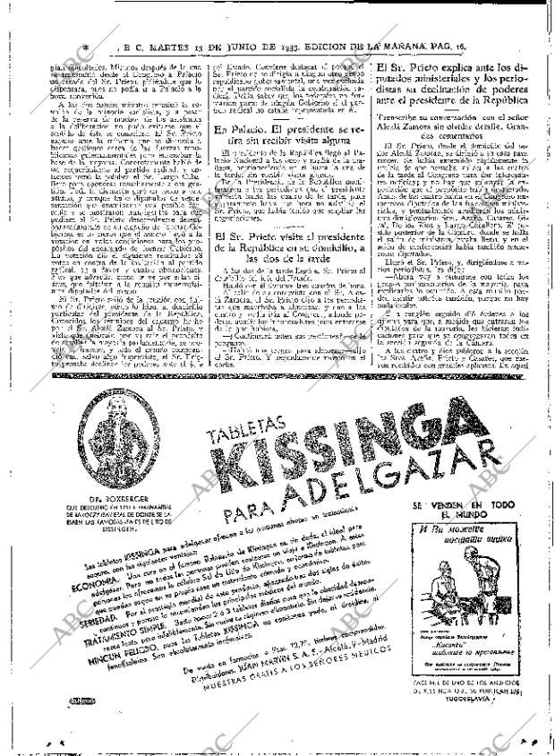 ABC MADRID 13-06-1933 página 16