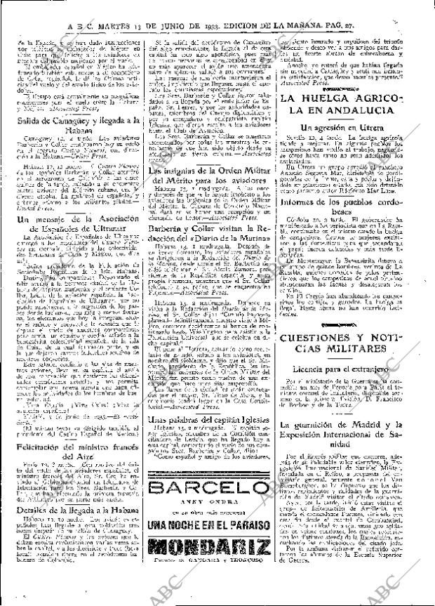 ABC MADRID 13-06-1933 página 27