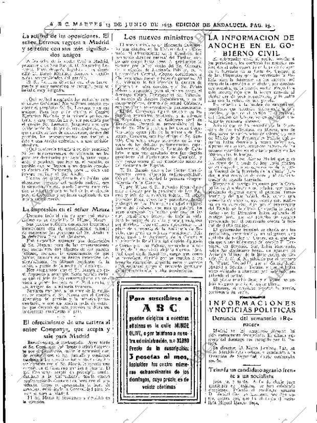 ABC SEVILLA 13-06-1933 página 23