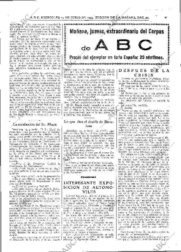 ABC MADRID 14-06-1933 página 21