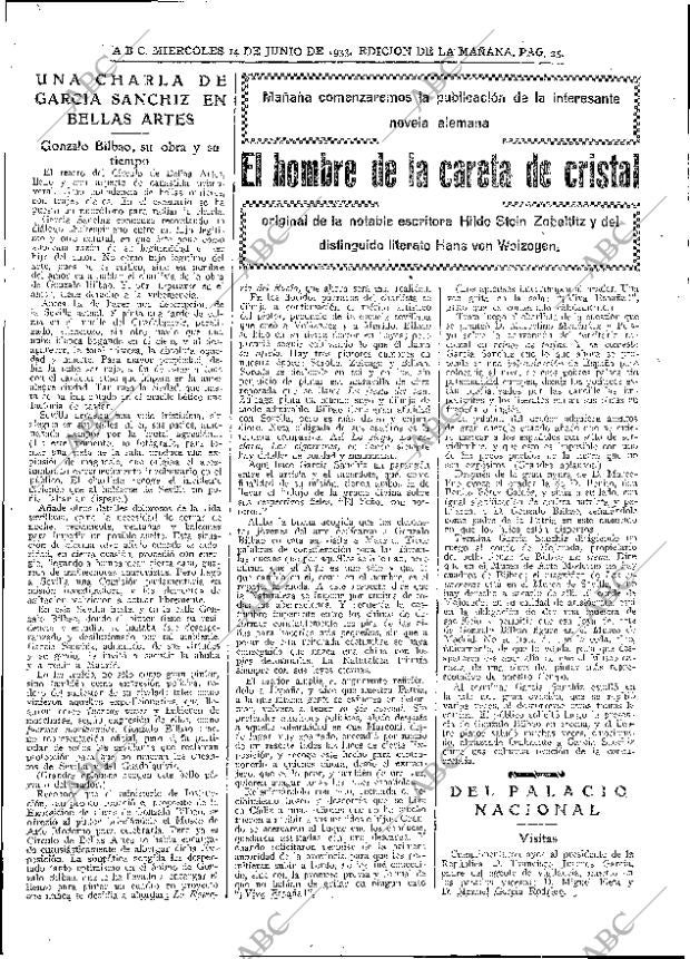 ABC MADRID 14-06-1933 página 25