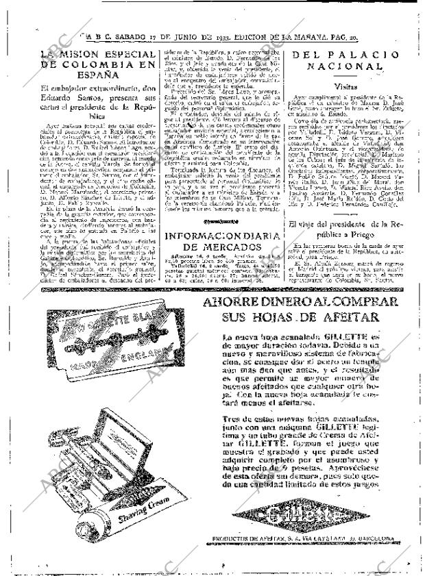 ABC MADRID 17-06-1933 página 20