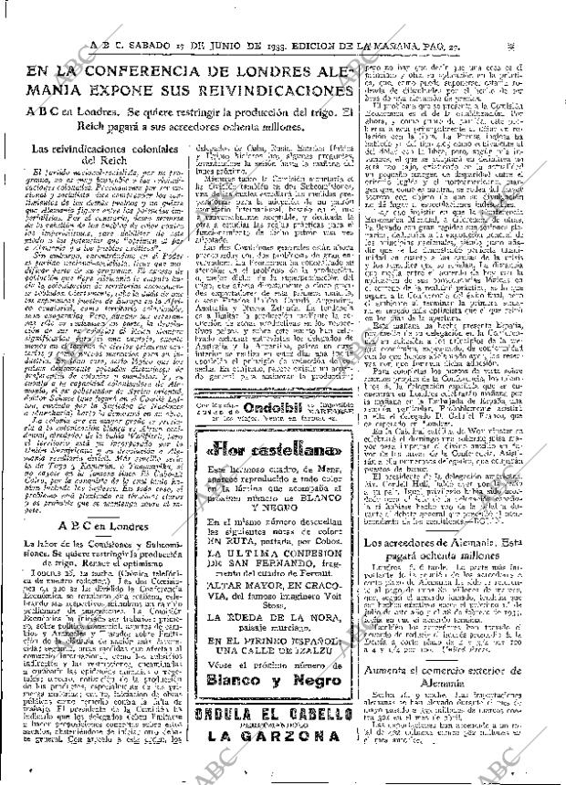 ABC MADRID 17-06-1933 página 27