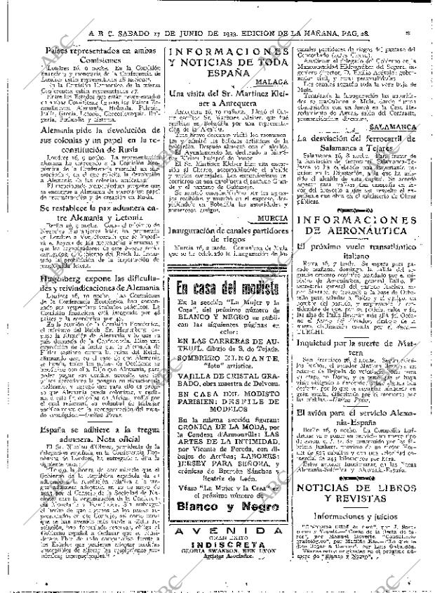 ABC MADRID 17-06-1933 página 28