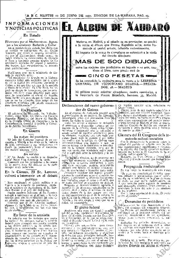 ABC MADRID 20-06-1933 página 23